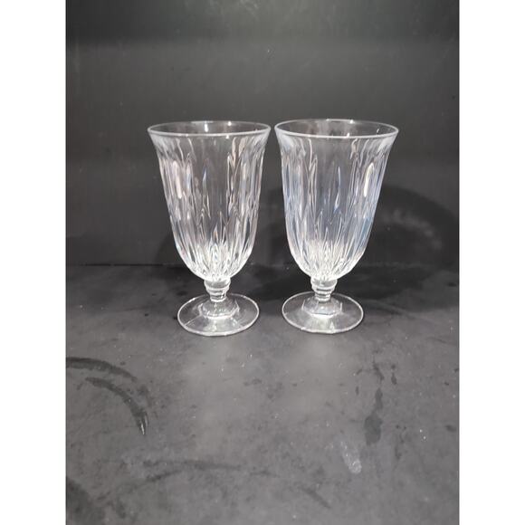 Fostoria Kimberly Iced Tea‎ Goblets, 6.25" Glasses Set of 2, Vtg Glass Drinkware - Picture 2 of 9